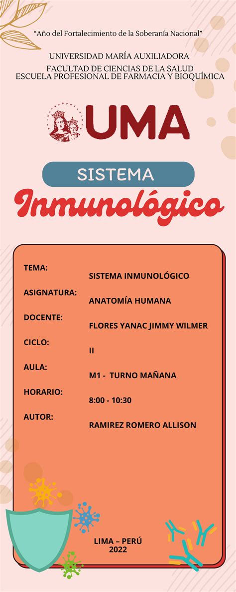 Sistema Inmunológico Inmunológico SISTEMA UNIVERSIDAD MARÍA