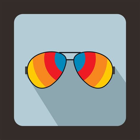 Glasses With Rainbow Lenses Icon Flat Style 14620036 Vector Art At