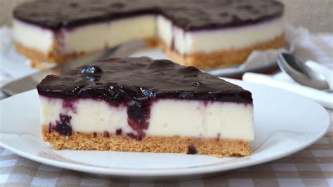 Tarta De Queso Con Mermelada De Arándanos Cheesecake Sin Horno Youtube