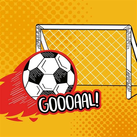 Soccer Balloon Onfire Goal 6042365 Vector Art At Vecteezy