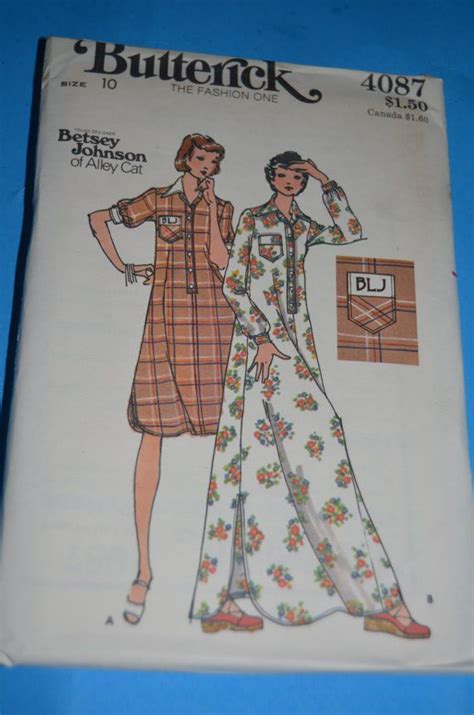 70s Butterick 4087 Misses Betsey Johnson Dress Etsy 1970s Sewing Patterns Sewing Patterns