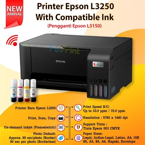 Jual Printer L 3250 L3250 All In One Printer Wireless Tinta 003 Garansi