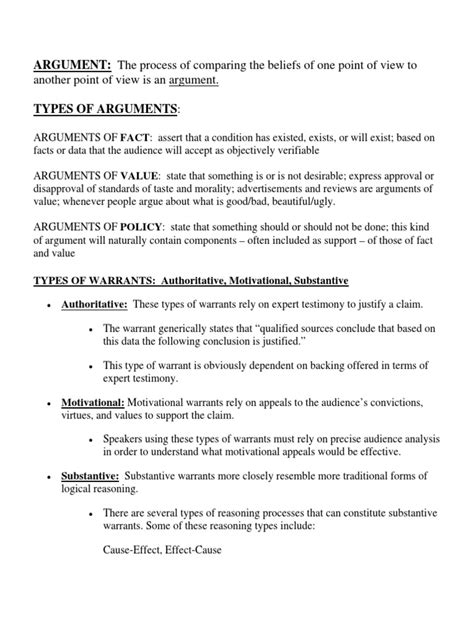 24 04 Types Of Arguments And Types Of Warrants Argument Reason