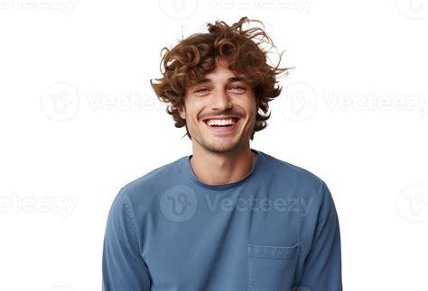 A Curly Haired Man Smiling Against A White Background 28680049 Png