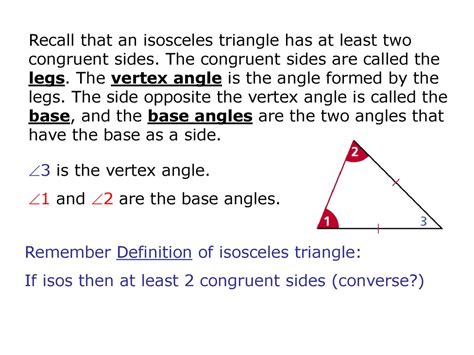 What Is A Vertex Angle Of An Isosceles Triangle