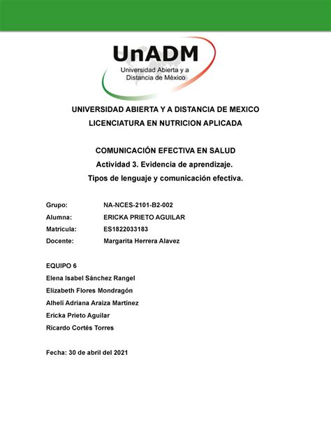 CES U1 EA ERPA Evidencia De Aprendizaje Unidad 1 UNIVERSIDAD