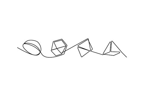 Premium Vector Continuous One Line Drawing Geometric Shapes Set