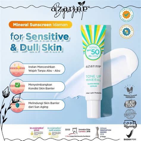 Jual Azarine Tone Up Mineral Sunscreen Serum Spf Pa Ml