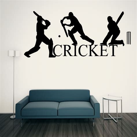 Cricket Wall Art Sticker Sport Cricketers Graphics Transfer Wall