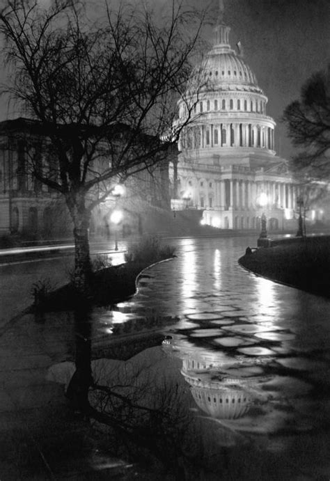 Night View of US Capitol in Rain (View of U.S. Capitol at Night ...