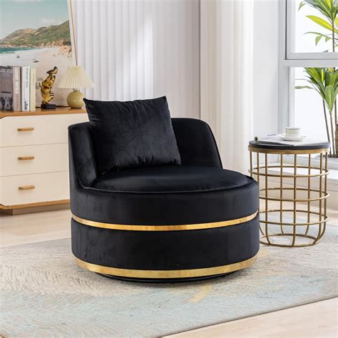 Amazon Eafurn 360 Degree Swivel Barrel Chair Velvet Upholstered