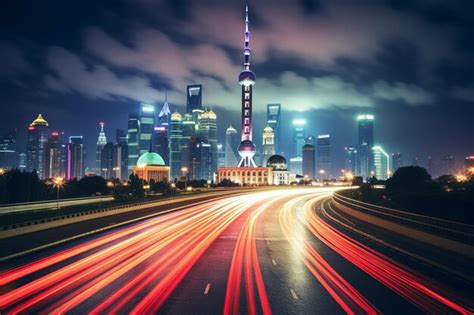 Premium Photo | Beautiful shanghai skyline at night