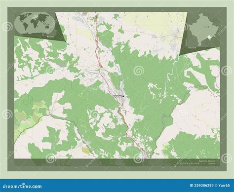 Kacanik Kosovo OSM Labelled Points Of Cities Stock Illustration