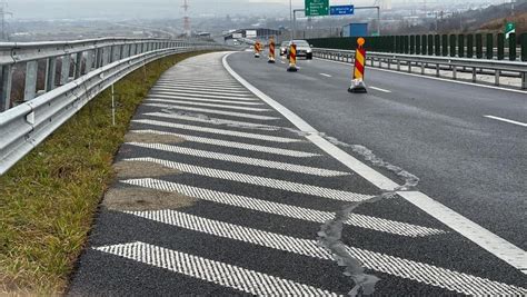 FOTO VIDEO Fisuri pe autostrada A10 Sebeș Turda în zona Alba Iulia