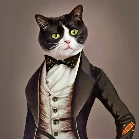 Image Of A Victorian Style Tuxedo Cat On Craiyon