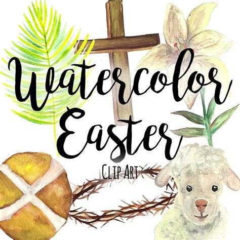 Hand Painted Watercolor Religious Christian Easter Clipart Etsy