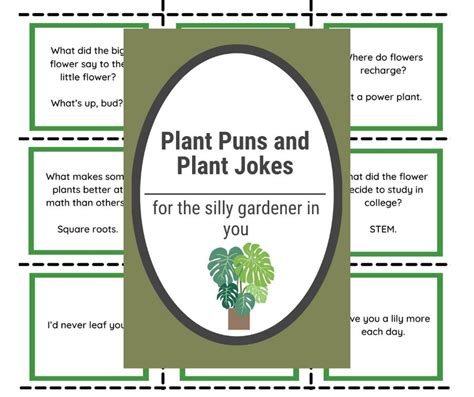 24 Plant Puns + Plant Jokes for the Silly Gardener PRINTABLE