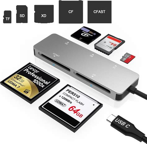 Amazon CFast 2 0 Card Reader USB 3 0 USB C CF SD TF XD Aluminum