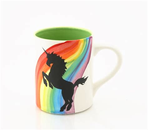 Rainbow Unicorn Mug Kiln Fired Large Oz Mug By Lennymud On Etsy