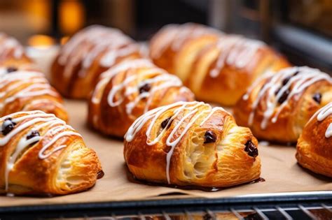 Premium Photo A Closeup Of Danish Pastries With A Coconut Cream Filling