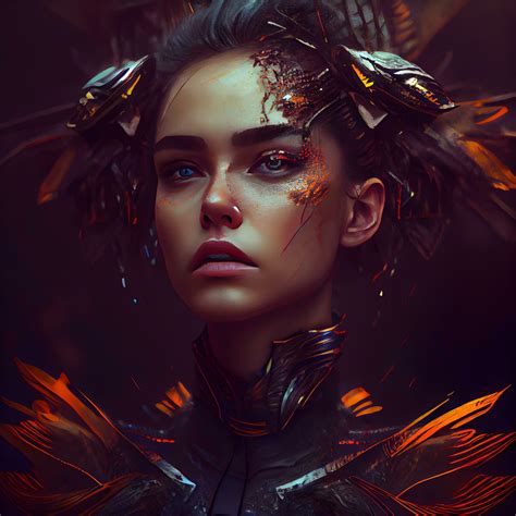 Fantasy Portrait Of A Beautiful Gothic Woman With Creative Make Up Ai