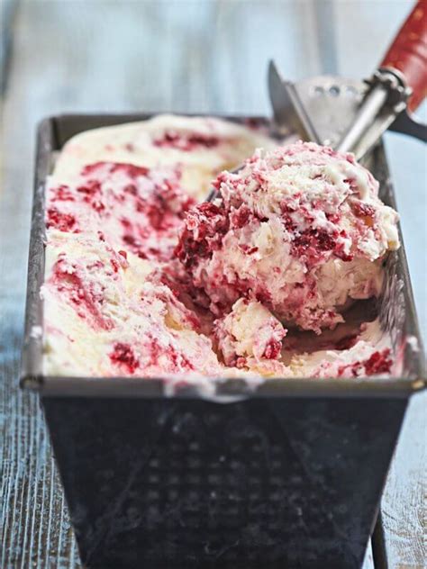 No Churn Raspberry Ripple Ice Cream The Messy Baker