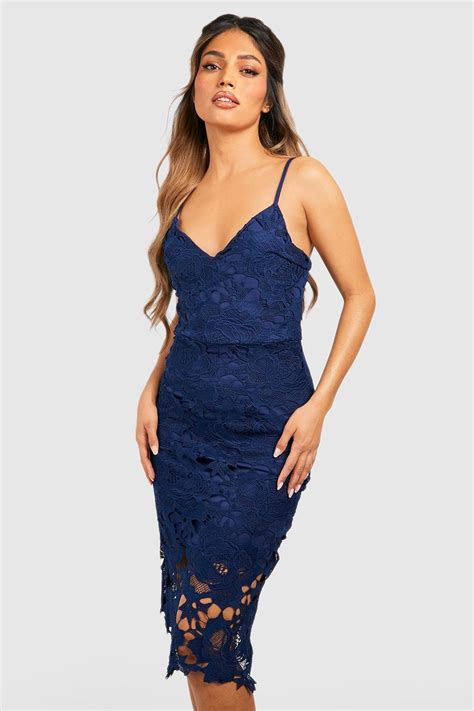 Womens Boutique Crochet Lace Strappy Midi Dress Boohoo Uk