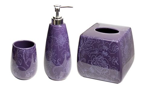 Purple Gray Bathroom Accessories Rispa