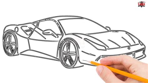 How To Draw A Ferrari Outline Drawing Easy Step By Step Ferrari Sketch ...