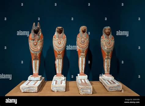 Statuettes Of The Four Sons Of Horus Late Period Ptolemaic Period