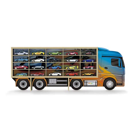 CAMINHÃO SUPORTE CARRINHOS P HOT WHEELS PRATELEIRA 20 NICHOS Brinque e Leia