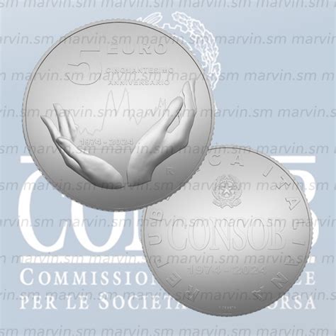 5 Euro CONSOB Italy 2024 Silver PROOF