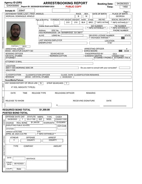 Arrest Reports 4/29/23 | BainbridgeGA.com
