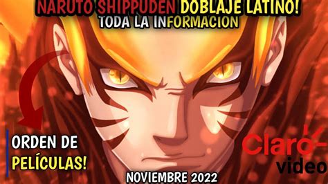 NARUTO SHIPPUDEN DOBLAJE LATINO 2023 DONDE Y EN QUE ORDEN VER TODAS