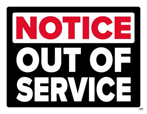 Out Of Service Signs 25 FREE Printables PrintaBulk