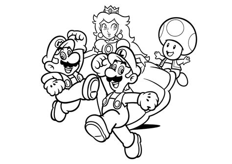 Mario With Luigi Princess Peach And Her Friend Toad Super Mario Bros