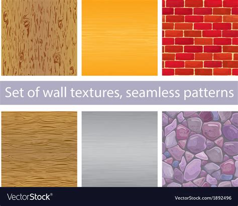 Set Of Different Wall Textures Seamless Patterns