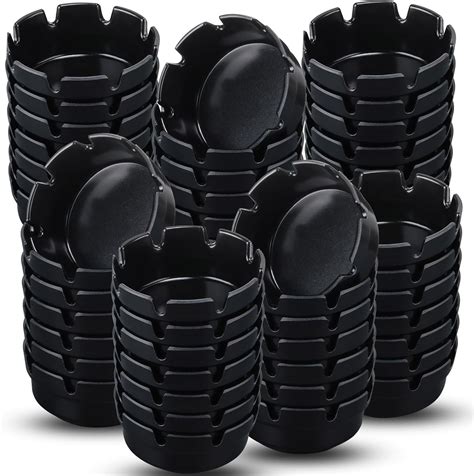 Amazon Reginary Pack Of Round Black Plastic Ashtrays Melamine