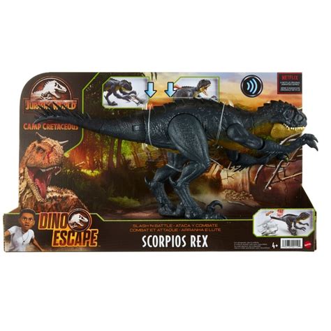 Jurassic World Slash ‘N Battle Scorpios Rex Dino Escape Dinosaur Toy | Smyths Toys Ireland