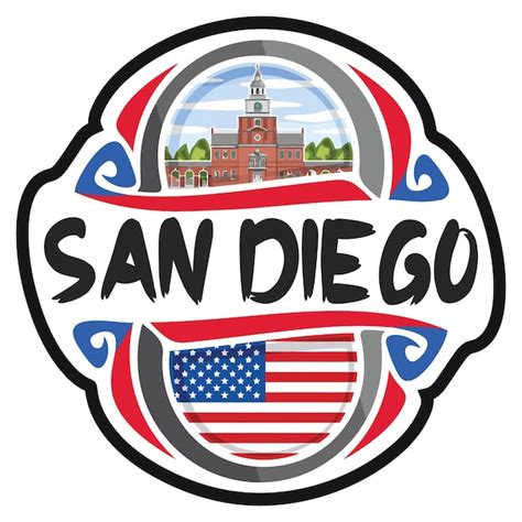 Premium Vector San Diego Usa United States Flag Travel Souvenir