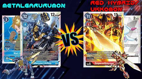 BT15 MATCH 2 Metalgarurumon VS Red Hybrid Ukkomon Digimon TCG