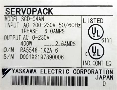 YASKAWA 400w 0 4kw SERVOPACK SGD 04AN AC Servo Driver SD508 Star