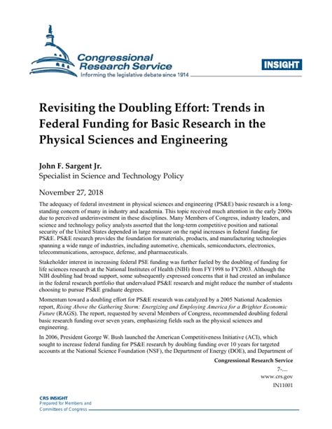 Revisiting The Doubling Effort Trends In Federal Funding For Basic