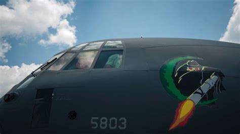 An Ac 130j Ghostrider Gunship Sits On Display On The Nara And Dvids