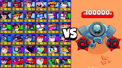 Tous Les Brawlers Vs Le Robot 100000 Hp Qui Est Le Plus Rapide à Le Battre Brawl Stars