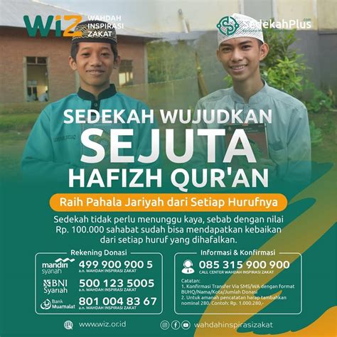 Sedekah Untuk Tahfizh AL Qur An Dapatkan Kebaikan Di Setiap Hafalan