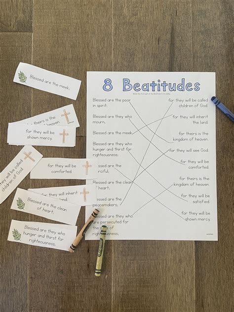 Beatitudes Worksheet Printable Coloring Page Sheet Liturgical Etsy Uk