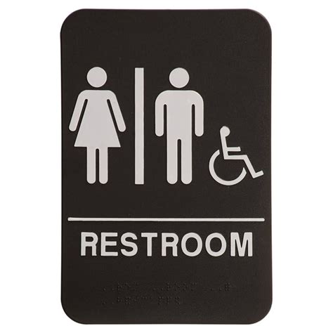 Quick Ship Black Ada Accessible Restroom Sign