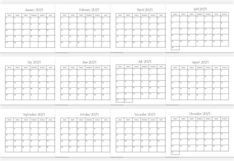 Monthly Planner 2023 Calendar Printable A4 A3 PDF - Etsy