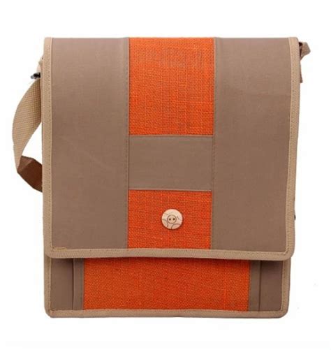 Natural And Orange Conference Jute Shoulder Sling Bag At Rs Piece